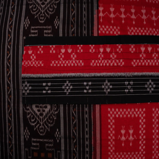 Red Sambalpuri Cotton saree — view 2 of 5
