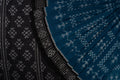 Blue Sambalpuri Cotton Saree with Black Border P79-14-06238