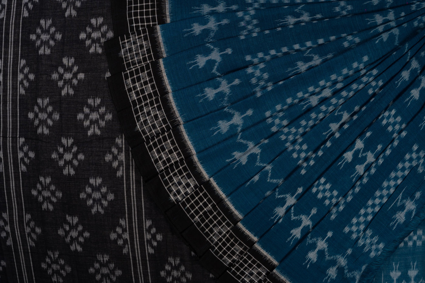 Blue Sambalpuri Cotton saree — view 1 of 5
