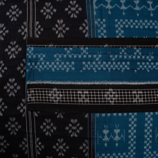 Blue Sambalpuri Cotton saree — view 2 of 5