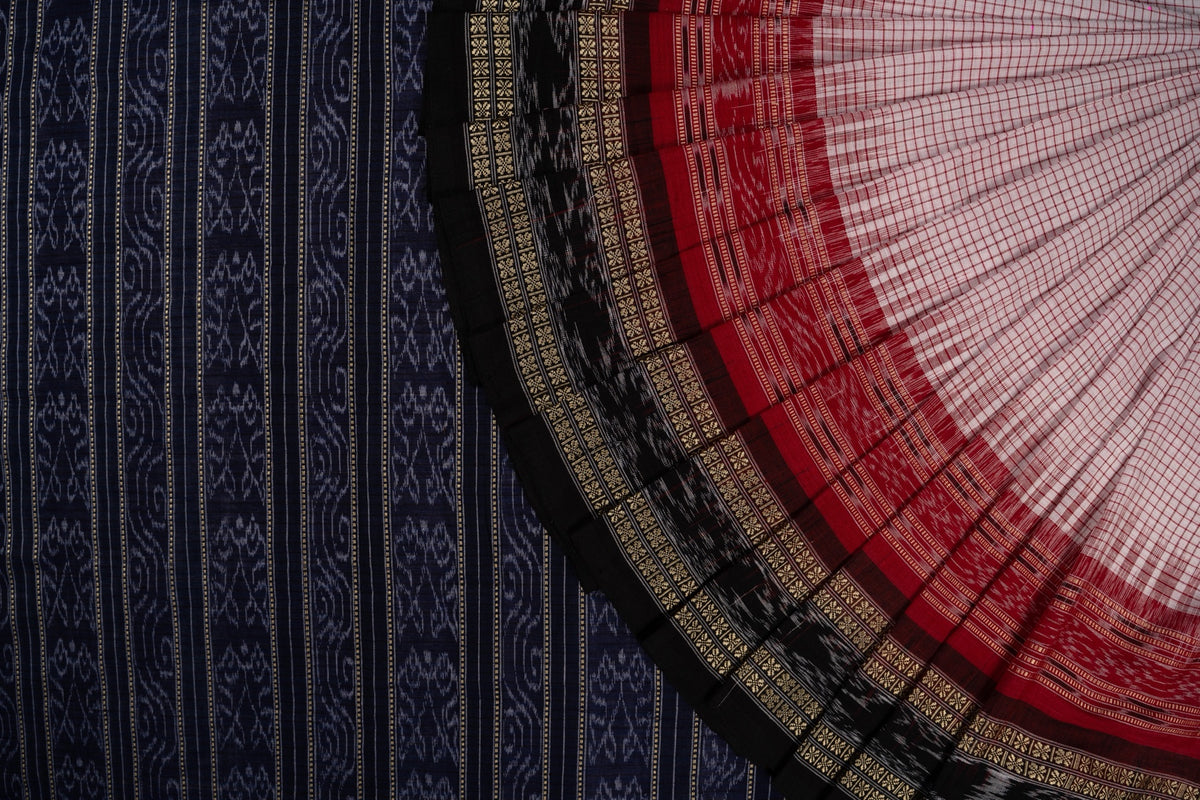 White Sachipar Cotton saree — view 1 of 5