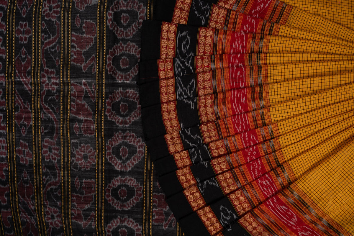 Yellow Sachipar Cotton saree — view 1 of 5