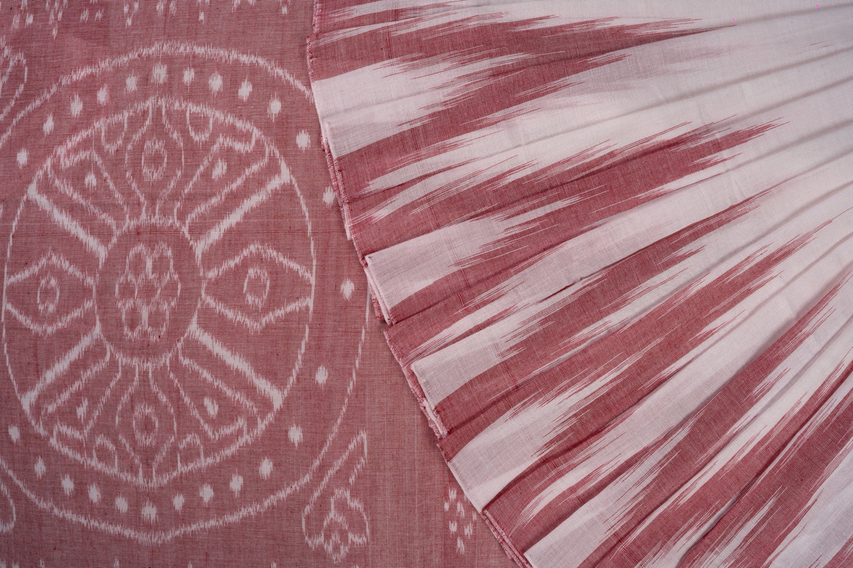 White Sambalpuri Cotton saree — view 1 of 5
