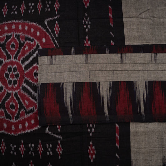 Grey Sambalpuri Cotton saree — view 2 of 5