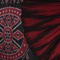Maroon Sambalpuri Cotton Saree with Black Border P79-21-06245