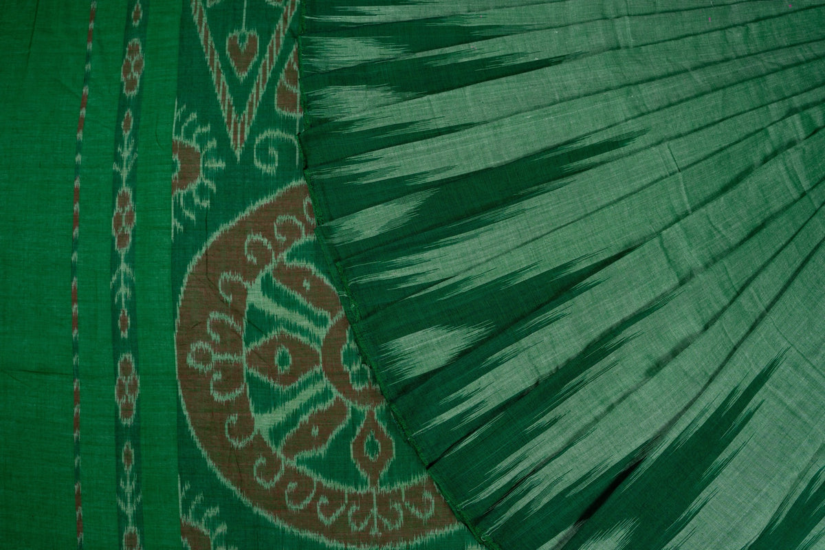 Green Sambalpuri Cotton saree — view 1 of 5