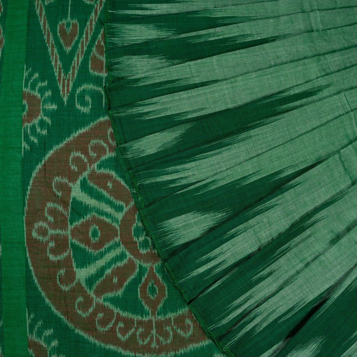 Green Sambalpuri Cotton saree — view 1 of 5