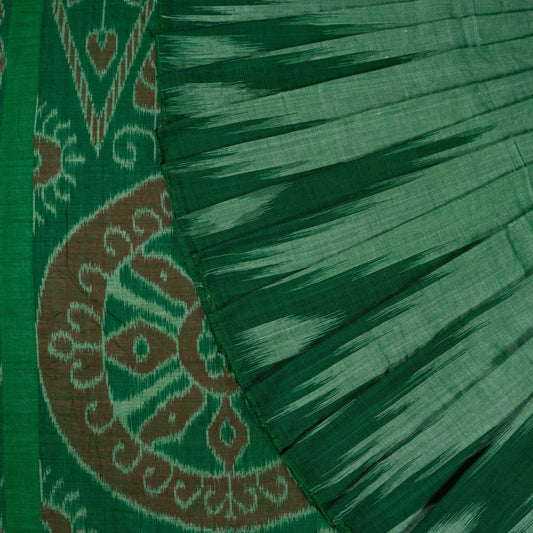 Green Sambalpuri Cotton saree — view 1 of 5