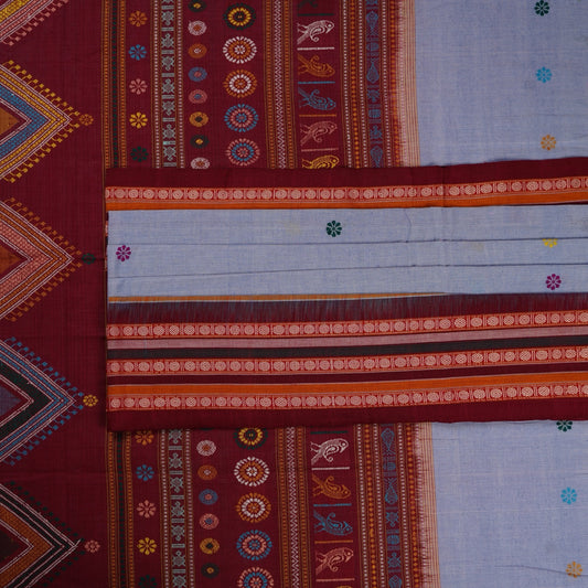 Blue Dolabedi Cotton saree — view 2 of 5