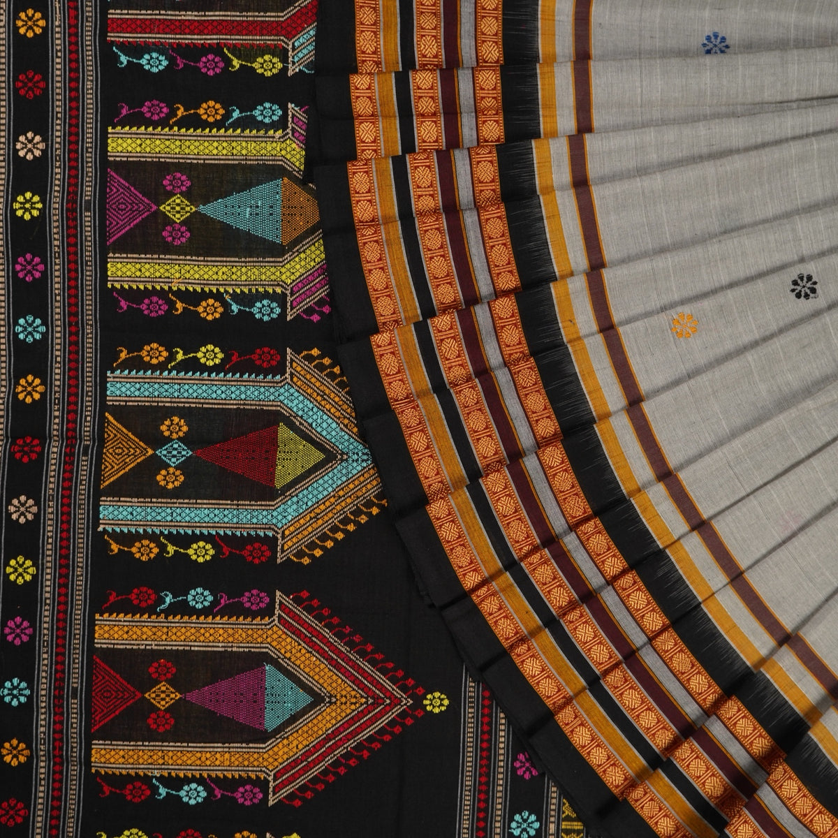 Grey Dolabedi Cotton saree — view 1 of 5