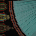 Green Bomkai Cotton Saree with Black Border P80-05-06251