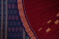 Maroon Bomkai Cotton Saree with Blue Border P80-07-06253