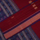 Maroon Bomkai Cotton saree — view 3 of 5