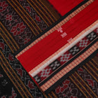 Red Bomkai Cotton saree — view 3 of 5
