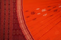 Orange Bomkai Cotton Saree with Maroon Border P80-09-06255