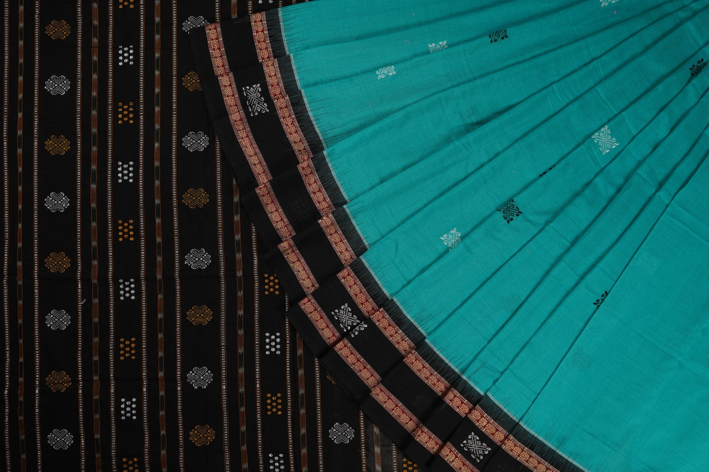 Green Bomkai Cotton saree — view 1 of 5
