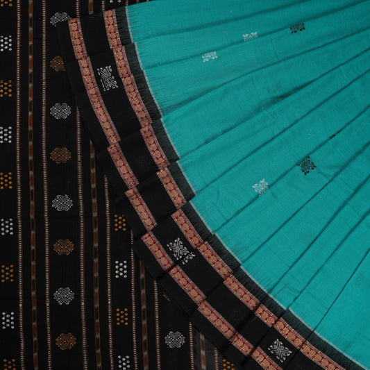 Green Bomkai Cotton saree — view 1 of 5