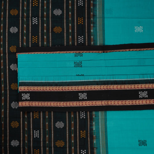 Green Bomkai Cotton saree — view 2 of 5
