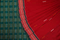 Red Bomkai Cotton Saree with Green Border P80-11-06257