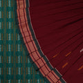 Maroon Bomkai Cotton Saree with Green Border P80-12-06258