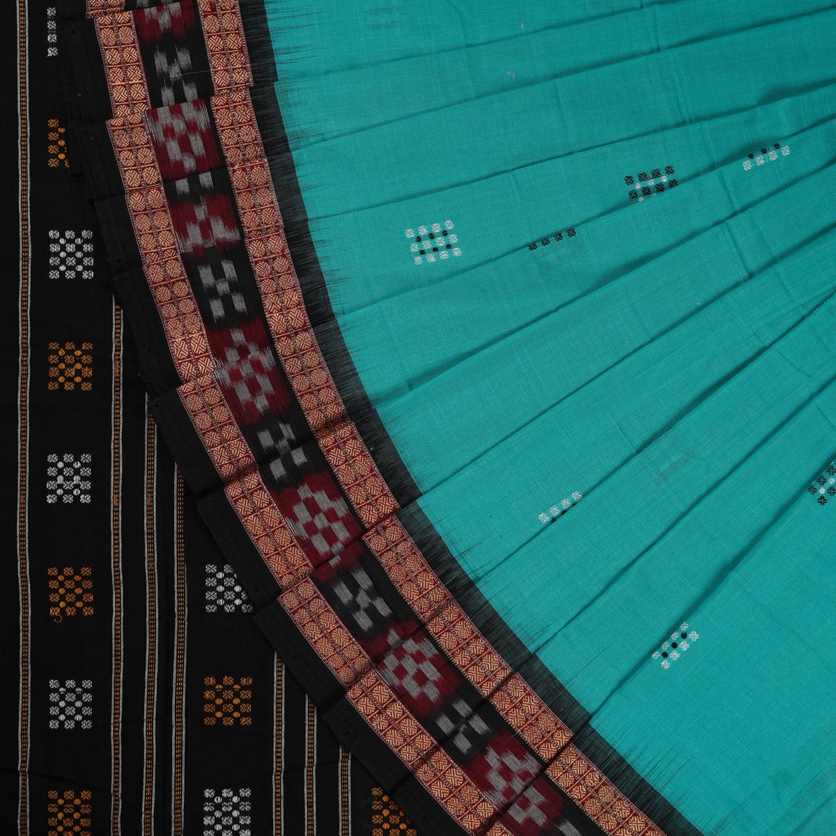Green Bomkai Cotton saree — view 1 of 5