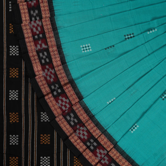 Green Bomkai Cotton saree — view 1 of 5