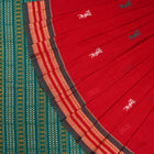Red Bomkai Cotton saree — view 1 of 5