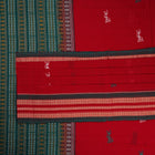 Red Bomkai Cotton saree — view 2 of 5