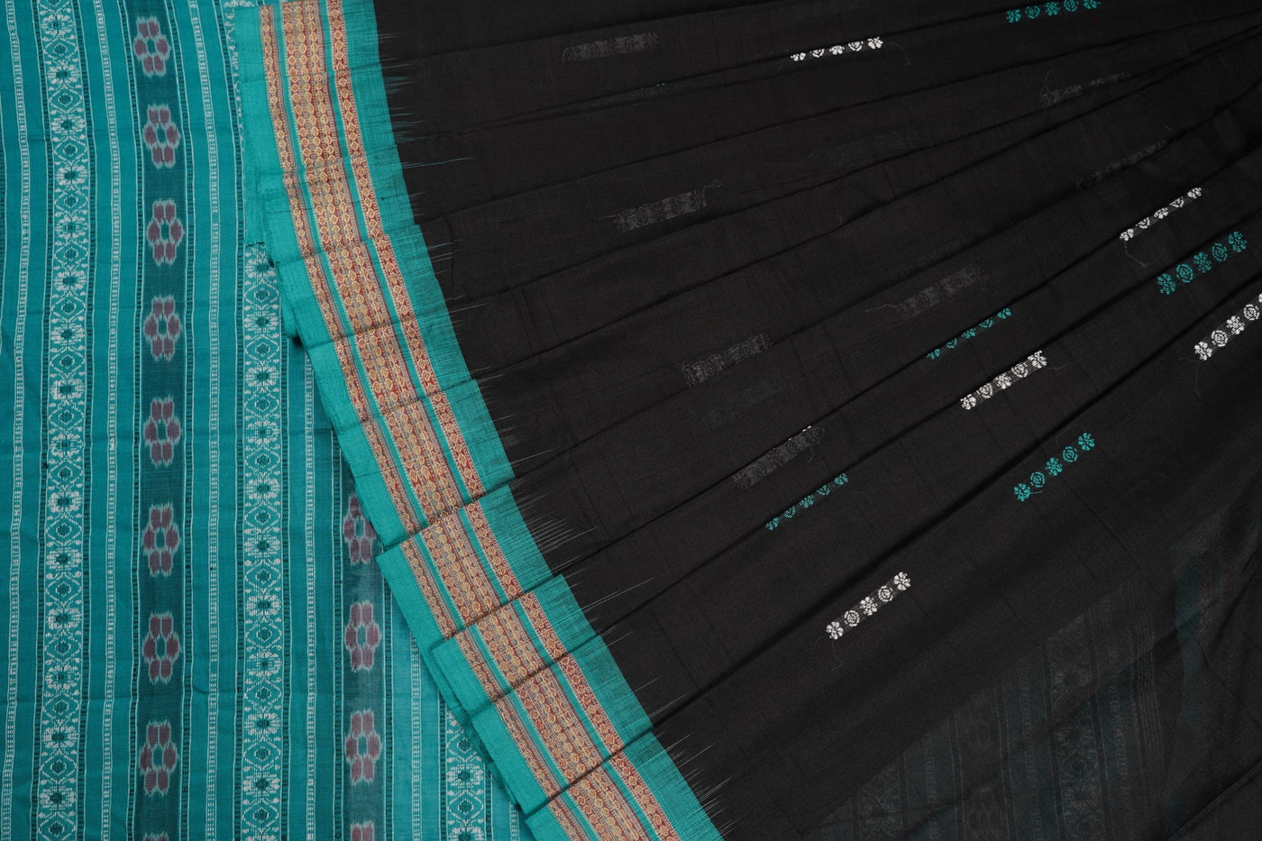 Black Bomkai Cotton saree — view 1 of 5