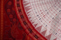 White Bomkai Cotton Saree with Red Border P80-17-06263