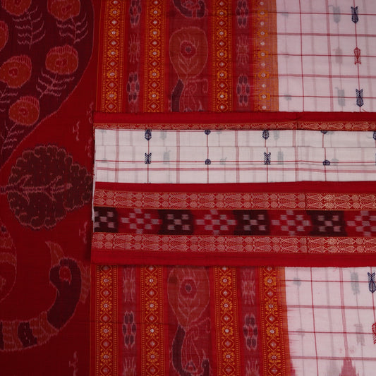 White Bomkai Cotton saree — view 2 of 5