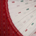 White Bomkai Cotton Saree with Red Border P80-18-06264