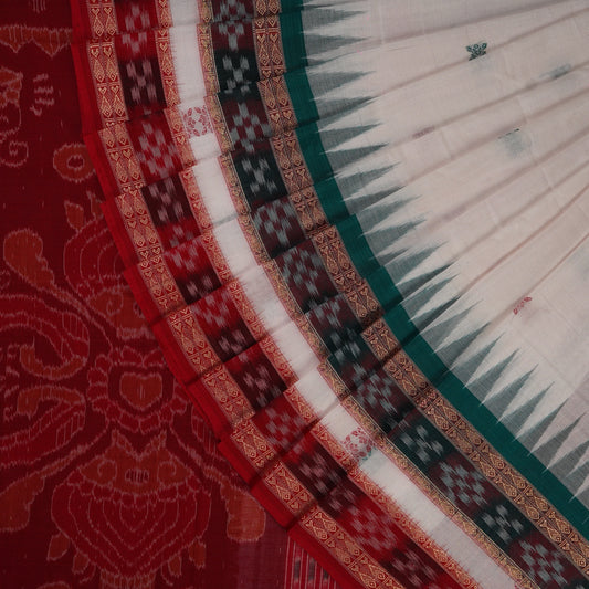 White Bomkai Cotton saree — view 1 of 5