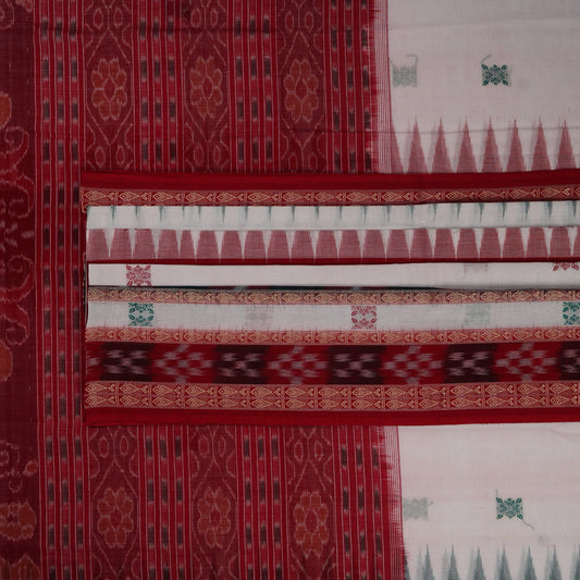 White Bomkai Cotton saree — view 2 of 5