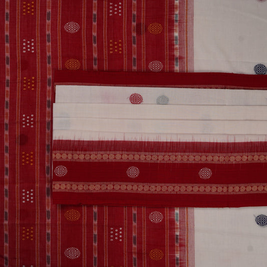 White Bomkai Cotton saree — view 2 of 5