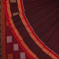 Maroon Bomkai Cotton Saree with Red Border P80-22-06268