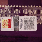 Close-up of the smooth, lustrous texture of multi-color and violet Bomkai silk saree, featuring butta weave.