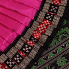 Handloom Pink Sambalpuri Silk Saree with Black border