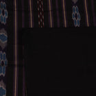 Full display of a handwoven plain grey Sambalpuri cotton saree with black details.
