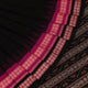 Full view of a magenta and black Bomkai cotton saree with intricate butta patterns.