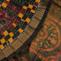 Multi-Color Tissue Motifs Sambalpuri Silk Saree with Brown Border