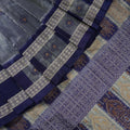 Grey Butta Bomkai Silk Saree with Blue Border P58-03-05946
