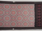 Full length flat layout of a brown and multi color Sambalpuri cotton saree highlighting the complete pattern.