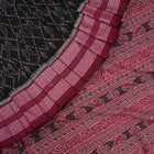 Handloom Black Sambalpuri Cotton Saree with Maroon border