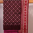 Detail of maroon and pink Sambalpuri Pasapalli silk dress material blouse piece.