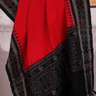 Handloom Red Sambalpuri Cotton Dupatta with Black border