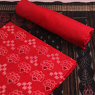 Close-up of the red and black Pasapalli pattern cotton blouse piece for Sambalpuri dress material.