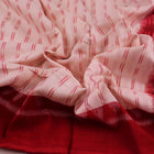 White and Red Sambalpuri Dupatta with Motifs Draped Gracefully