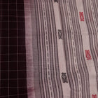 Maroon and white Sambalpuri cotton dupatta draped over a mannequin