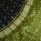 Handloom Black Sambalpuri Silk Saree with Green border